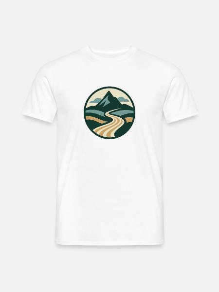 Malereimotiv Bergpfad Naturdesign - Männer T-Shirt - Weiß