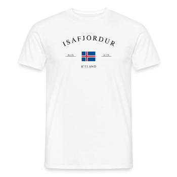 Ísafjörður Iceland – Holiday Souvenir &amp; Gift - Men's T-Shirt - white - Front - AI Model Male 178 dark (178cm)