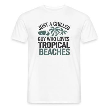 Chilled Tropical Beach Lover, Holidays  - Men's T-Shirt - white - Front - AI Model Male 178 dark (178cm)