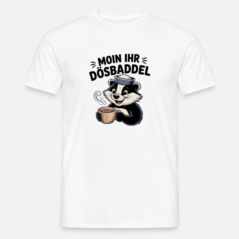  Moin Ihr Dösbaddel Norddeutsch Kaffee Spruch - Männer T-Shirt - Weiß