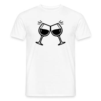 Wine glass toast cheers wine - Men's T-Shirt - white - Front - AI Model Male 178 dark (178cm)