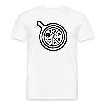 Icône de la pizzeria Pizza - T-shirt homme - blanc - Devant - AI Model Male 178 dark (178cm)