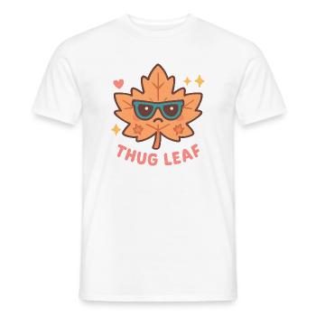 Thug Leaf Happy Automne Récolte Automne Lover Wortsp - T-shirt homme - blanc - Devant - AI Model Male 178 dark (178cm)