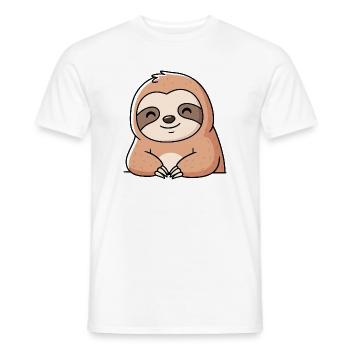 Cute Sloth Cartoon Design - Men's T-Shirt - white - Front - AI Model Male 178 dark (178cm)