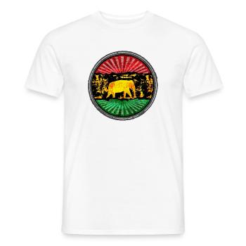 Motif éléphant avec symbole reggae - T-shirt homme - blanc - Devant - AI Model Male 178 dark (178cm)