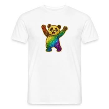 Glitzernder Regenbogen Panda - Männer T-Shirt - Weiß - Vorne - AI Model Male 178 dark (178cm)