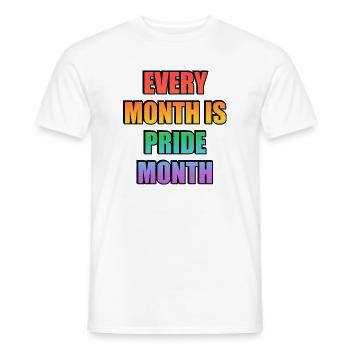 Jeder Monat ist Pride Month LGBTQ Slogan - Männer T-Shirt - Weiß - Vorne - AI Model Male 178 dark (178cm)