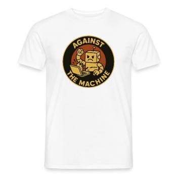 Retro-Roboter-Widerstand gegen die Maschine - Männer T-Shirt - Weiß - Vorne - AI Model Male 178 dark (178cm)