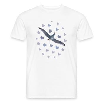 Elegante Möwenflug Illustration Möwe Herzen - Männer T-Shirt - Weiß - Vorne - AI Model Male 178 dark (178cm)