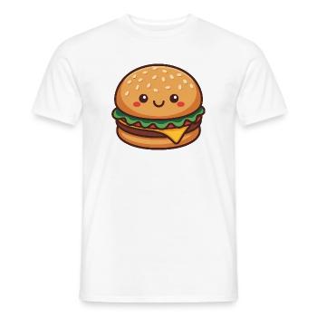 Kawaii Hamburger - Men's T-Shirt - white - Front - AI Model Male 178 dark (178cm)
