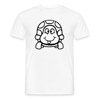 Turtle Tongue Sticking Out Naughty Funny Cool - Men's T-Shirt - white - Front - AI Model Male 178 dark (178cm)