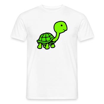 Schildkröte langer Hals lächelt glücklich lustig - Männer T-Shirt - Weiß - Vorne - AI Model Male 178 dark (178cm)