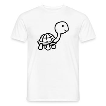 Schildkröte langer Hals lächelt glücklich lustig - Männer T-Shirt - Weiß - Vorne - AI Model Male 178 dark (178cm)