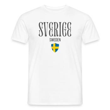 Swedish patriot, minimalist sleek design - Men's T-Shirt - white - Front - AI Model Male 178 dark (178cm)