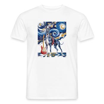Dogue allemand de la nuit étoilée - T-shirt homme - blanc - Devant - AI Model Male 178 dark (178cm)