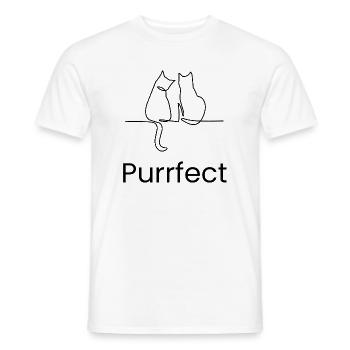 Minimalist Cats Line Art | Trendy cats - Men's T-Shirt - white - Front - AI Model Male 178 dark (178cm)