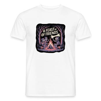 Campfire Night with Friends Illustration - Men's T-Shirt - white - Front - AI Model Male 178 dark (178cm)