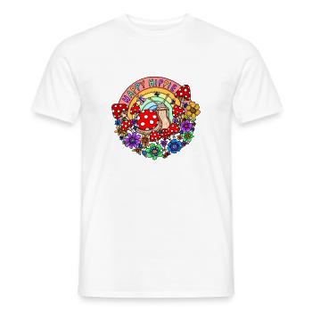 Happy Hippie Schnecke Regenbogen by nikki_luka_art - Männer T-Shirt - Weiß - Vorne - AI Model Male 178 dark (178cm)