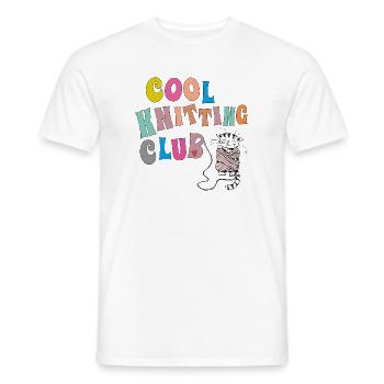 Cool Knitting Club - Men's T-Shirt - white - Front - AI Model Male 178 dark (178cm)