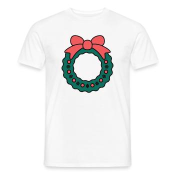 Wreath for Christmas - Men's T-Shirt - white - Front - AI Model Male 178 dark (178cm)
