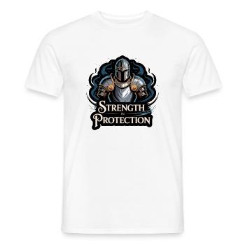 Knight Shield Strength T-Shirt Design - Men's T-Shirt - white - Front - AI Model Male 178 dark (178cm)