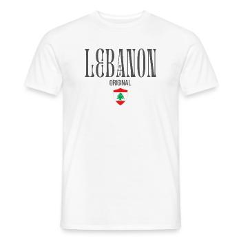 Lebanese pride, minimalist sleek design - Men's T-Shirt - white - Front - AI Model Male 178 dark (178cm)