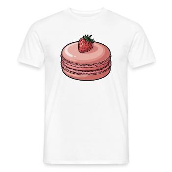 Strawberry Macaron Dessert - Men's T-Shirt - white - Front - AI Model Male 178 dark (178cm)