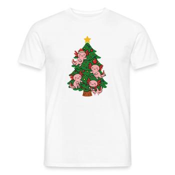 Axolotl schmücken Weihnachtsbaum - Männer T-Shirt - Weiß - Vorne - AI Model Male 178 dark (178cm)