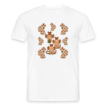 Axolotl Christmas Tree Decoration Sweet - Men's T-Shirt - white - Front - AI Model Male 178 dark (178cm)