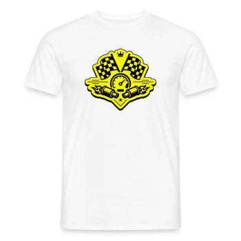 Racing Rennflagge Auspuff Tacho - Männer T-Shirt - Weiß - Vorne - AI Model Male 178 dark (178cm)