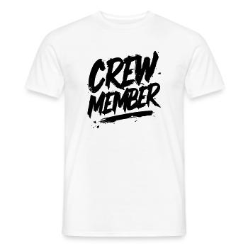 crew member - Men's T-Shirt - white - Front - AI Model Male 178 dark (178cm)