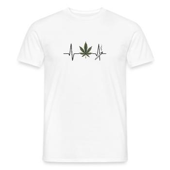 Marijuana und Herzschlag Design - Männer T-Shirt - Weiß - Vorne - AI Model Male 178 dark (178cm)
