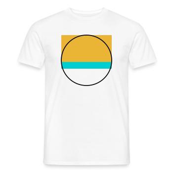 Minimalist Sunset Over Ocean - Men's T-Shirt - white - Front - AI Model Male 178 dark (178cm)