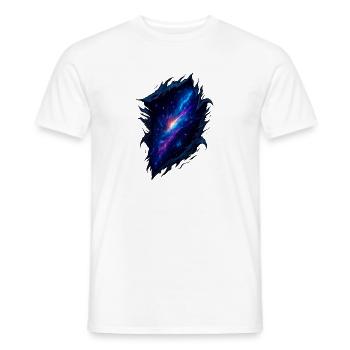 Cosmic Galaxy Burst Tearing Effect - Men's T-Shirt - white - Front - AI Model Male 178 dark (178cm)