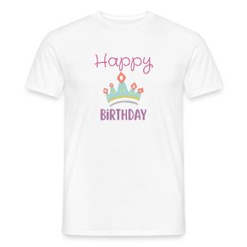 Happy birthday  - T-shirt homme - blanc - Devant - AI Model Male 178 dark (178cm)