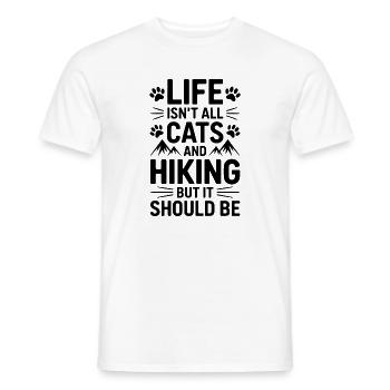 Hiking Saying Cats Mountains Hiking Gift - Men's T-Shirt - white - Front - AI Model Male 178 dark (178cm)