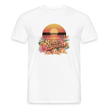 Shell Bound Tropische Sonnenuntergangslandschaft - Männer T-Shirt - Weiß - Vorne - AI Model Male 178 dark (178cm)