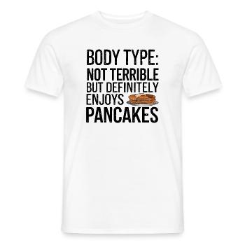 Humorvoller Pfannkuchen Körpertyp Zitat - Männer T-Shirt - Weiß - Vorne - AI Model Male 178 dark (178cm)