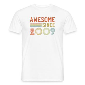 Retro 2009 Celebration Typography - Men's T-Shirt - white - Front - AI Model Male 178 dark (178cm)