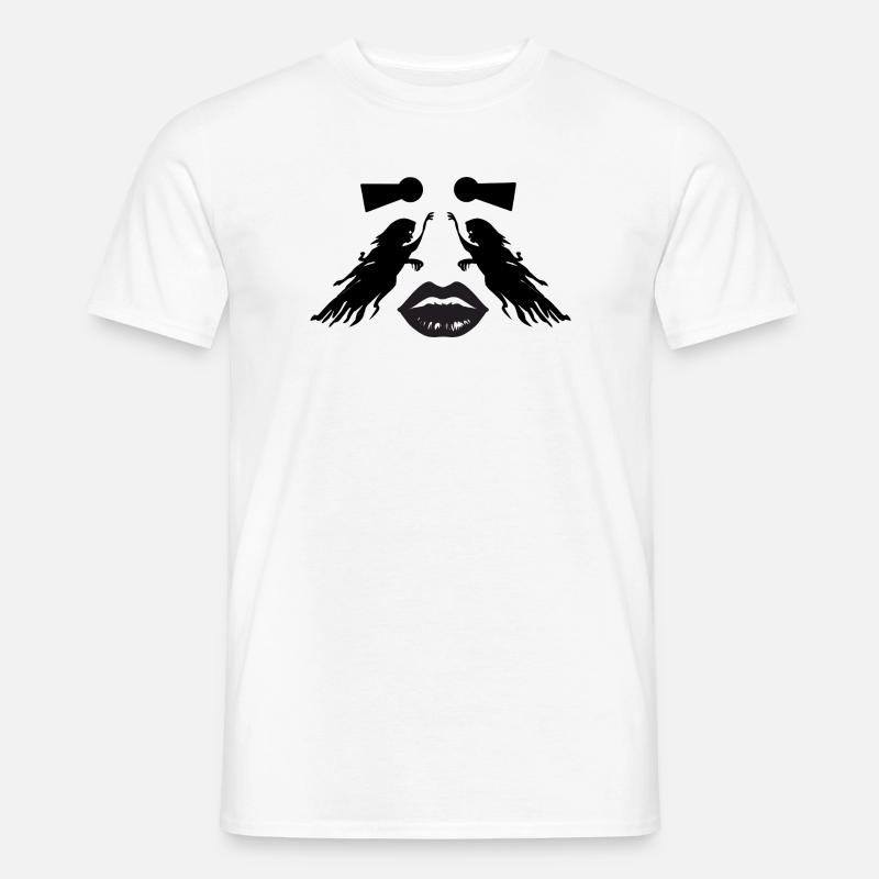 Kunst Gesicht Illusion – weibliche Abstraktion - Männer T-Shirt - Weiß