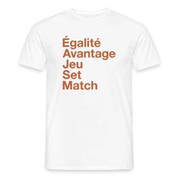 French Tennis - Men's T-Shirt - white - Front - AI Model Male 178 dark (178cm)