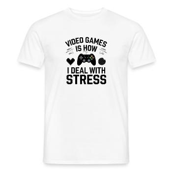 Gaming-Leben und Stressabbau-Design - Männer T-Shirt - Weiß - Vorne - AI Model Male 178 dark (178cm)