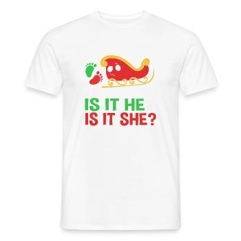 Expectant Mom Mom Christmas - Men's T-Shirt - white - Front - AI Model Male 178 dark (178cm)