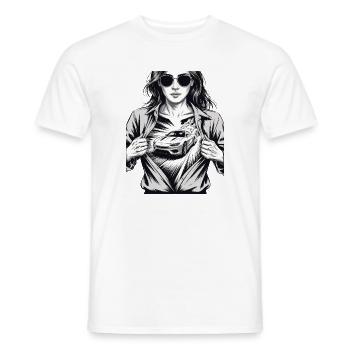 Conception de voiture de course - T-shirt homme - blanc - Devant - AI Model Male 178 dark (178cm)