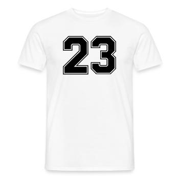 23 Numéro - T-shirt homme - blanc - Devant - AI Model Male 178 dark (178cm)