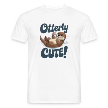 Otterly Cute Otter With Shell - Men's T-Shirt - white - Front - AI Model Male 178 dark (178cm)