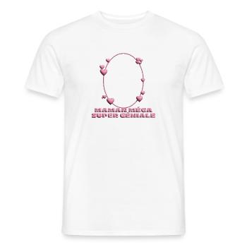 Maman Méga Super Géniale – Herzrahmen - Männer T-Shirt - Weiß - Vorne - AI Model Male 178 dark (178cm)