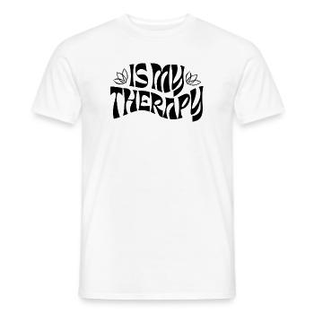 Is My Therapy – Déclaration rétro - T-shirt homme - blanc - Devant - AI Model Male 178 dark (178cm)