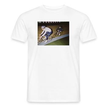 Rennradfahrer – Vintage Bahn - Männer T-Shirt - Weiß - Vorne - AI Model Male 178 dark (178cm)
