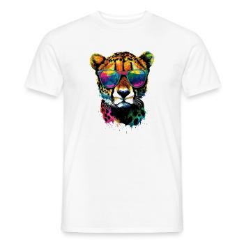 Guépard Guépard Gros chat Amoureux des chats Guépard - T-shirt homme - blanc - Devant - AI Model Male 178 dark (178cm)